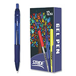 Stride StrideRio Gel Pen, Retractable, Medium 0.7 mm, Blue Ink, Translucent Blue Barrel, 12/Box view 1