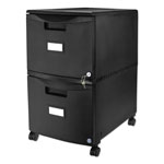 Storex Two-Drawer Mobile Filing Cabinet, 14.75w x 18.25d x 26h, Black view 1