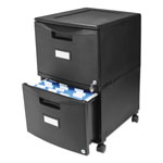 Storex Two-Drawer Mobile Filing Cabinet, 14.75w x 18.25d x 26h, Black view 3