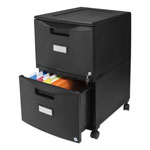 Storex Two-Drawer Mobile Filing Cabinet, 14.75w x 18.25d x 26h, Black view 4