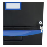 Storex Two-Drawer Mobile Filing Cabinet, 14.75w x 18.25d x 26h, Black/Blue view 5
