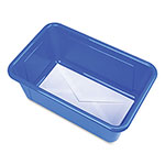 Storex Cubby Bin with Lid, 1 Section, 2 gal, 8.2 x 12.5 x 11.5, Blue, 5/Pack view 1