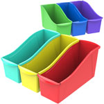 Storex Interlocking Book Bins, 4 3/4 x 12 5/8 x 7, 5 Color Set, Plastic view 5