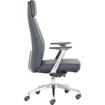 StyleWorks NYC Highback Executive Chair - Charcoal Vinyl, Foam Seat - Charcoal Vinyl Back - High Back - 5-star Base - Charcoal - Yes - 1 Each view 3