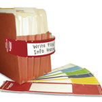 Tabbies File Pocket Handles, 9.63 x 2, Red/White, 4/Sheet, 12 Sheets/Pack orginal image