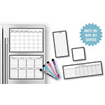Teacher Created Resources Black & White Dry-Erase Magnetic Calendar Set - Black, White view 1
