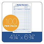 TOPS Weekly Employee Time Cards, One Side, 4.25 x 6.75, 100/Pack view 1