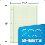 TOPS Engineering Computation Pads, Cross-Section Quadrille Rule (5 sq/in, 1 sq/in), Green Cover, 200 Green-Tint 8.5 x 11 Sheets view 4