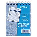 TOPS Telephone Message Book with Fax/Mobile Section, Two-Part Carbonless, 4.25 x 5.5, 1/Page, 50 Forms view 1