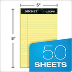 TOPS Docket Ruled Perforated Pads, Narrow Rule, 50 Canary-Yellow 5 x 8 Sheets, 12/Pack view 1