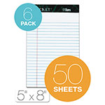 TOPS Docket Ruled Perforated Pads, Narrow Rule, 50 White 5 x 8 Sheets, 6/Pack view 5
