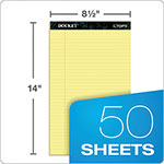TOPS Docket Ruled Perforated Pads, Wide/Legal Rule, 8.5 x 14, Canary, 50 Sheets, 12/Pack view 5