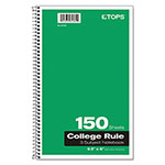 TOPS Coil-Lock Wirebound Notebooks, 3 Subject, Medium/College Rule, Randomly Assorted Covers, 9.5 x 6, 150 Sheets view 3
