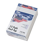 TOPS American Pride Writing Pad, Narrow Rule, Red/White/Blue Headband, 50 White 5 x 8 Sheets, 12/Pack view 1