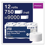 Tork Coreless High Capacity Bath Tissue, 2-Ply, White, 750 Sheets/Roll, White, 12/Carton view 2