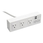 Tripp Lite Three-Outlet Surge Protector with Two USB Ports, 10 ft Cord, 510 Joules, White view 2