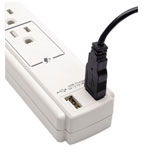 Tripp Lite Protect It! Surge Protector, 6 Outlets/2 USB, 6 ft. Cord, 990 Joules, Gray view 1