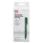 TRU RED™ Pen Style Permanent Marker, Extra-Fine Needle Tip, Green, Dozen orginal image
