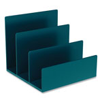 TRU RED™ Plastic Incline Mail Sorter, 3 Sections, Letter Size Files, 6.3 x 6.3 x 5.5, Teal view 1