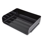 TRU RED™ Side-Load Stackable Plastic Document Tray, 1 Section, Letter-Size, 12.63 x 9.72 x 3.01, Black, 6/Pack view 1