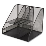 TRU RED™ Wire Mesh Combination Organizer, Vertical/Horizontal, 8 Sections, Letter-Size, 12 x 12 x 13.97, Matte Black view 3