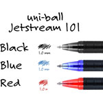 Uni-Ball Jetstream 101 Roller Ball Pen, Stick, Bold 1 mm, Black Ink, Black Barrel, Dozen view 3