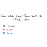 Uni-Ball ONYX Stick Roller Ball Pen, Fine 0.7mm, Blue Ink, Black Matte Barrel, 72/Pack view 4