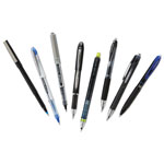 Uni-Ball ONYX Stick Roller Ball Pen, Fine 0.7mm, Blue Ink, Black Matte Barrel, 72/Pack view 5