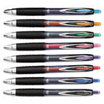 Uni-Ball Signo 207 Retractable Gel Pen, Medium 0.7mm, Assorted Ink, Black Barrel, 8/Set view 3