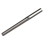 Uni-Ball Deluxe Stick Roller Ball Pen, Micro 0.5mm, Red Ink, Metallic Gray Barrel, Dozen view 1