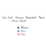 Uni-Ball Deluxe Stick Roller Ball Pen, Micro 0.5mm, Red Ink, Metallic Gray Barrel, Dozen view 3