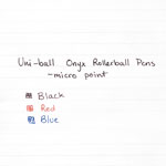 Uni-Ball ONYX Stick Roller Ball Pen, Micro 0.5mm, Blue Ink, Black Matte Barrel, Dozen view 3