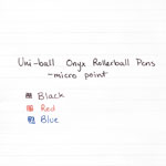 Uni-Ball ONYX Stick Roller Ball Pen, Micro 0.5mm, Red Ink, Black Matte Barrel, Dozen view 3