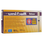 Uni-Ball Deluxe Stick Roller Ball Pen, Fine 0.7mm, Blue Ink, Champagne Barrel, Dozen view 4