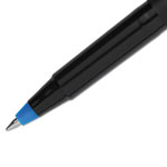 Uni-Ball Stick Roller Ball Pen, Fine 0.7mm, Blue Ink, Black Matte Barrel, Dozen view 2