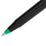 Uni-Ball Stick Roller Ball Pen, Fine 0.7mm, Green Ink, Black Matte Barrel, Dozen view 2