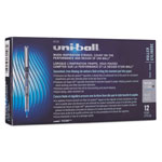 Uni-Ball VISION Stick Roller Ball Pen, Micro 0.5mm, Blue Ink, Blue/Gray Barrel, Dozen view 4