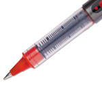 Uni-Ball VISION Stick Roller Ball Pen, Micro 0.5mm, Red Ink, Gray/Red Barrel, Dozen view 2