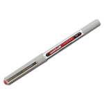 Uni-Ball VISION Stick Roller Ball Pen, Fine 0.7mm, Red Ink, Gray/Red Barrel, Dozen view 1