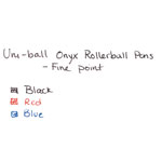 Uni-Ball ONYX Stick Roller Ball Pen, Fine 0.7mm, Red Ink, Black Matte Barrel, Dozen view 3