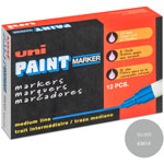 Uni-Ball Uni-Paint PX-20 Oil-Based Medium Point Marker, Medium Marker Point, Metallic Silver Oil Based Ink, 12/Dozen view 1
