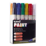 uni®-Paint Permanent Marker, Medium Bullet Tip, Assorted Colors, 12/Set view 5