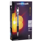 Uni-Ball Signo GRIP Stick Gel Pen, 0.7mm, Black Ink, Silver/Black Barrel, Dozen orginal image