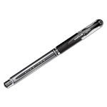 Uni-Ball Signo GRIP Stick Gel Pen, 0.7mm, Black Ink, Silver/Black Barrel, Dozen view 1