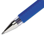 Uni-Ball Signo GRIP Stick Gel Pen, Medium 0.7mm, Blue Ink, Silver/Blue Barrel, Dozen view 2