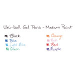Uni-Ball Signo GRIP Stick Gel Pen, Medium 0.7mm, Blue Ink, Silver/Blue Barrel, Dozen view 3