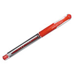 Uni-Ball Signo GRIP Stick Gel Pen, Medium 0.7mm, Red Ink, Silver/Red Barrel, Dozen view 1