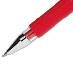Uni-Ball Signo GRIP Stick Gel Pen, Medium 0.7mm, Red Ink, Silver/Red Barrel, Dozen view 2