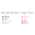 Uni-Ball Signo GRIP Stick Gel Pen, Medium 0.7mm, Red Ink, Silver/Red Barrel, Dozen view 3