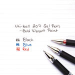 Uni-Ball 207 Impact Stick Gel Pen, Bold 1mm, Blue Ink, Black Barrel view 3